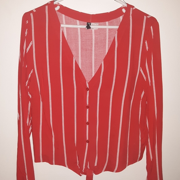 Striped Red Blouse - Picture 1 of 4